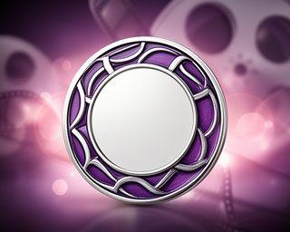 Award badge representing best discovery platform recognition on a film-themed background
